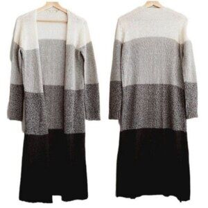 RD STYLE Long Cardigan Sweater Open Front Wide Stripe Sz M